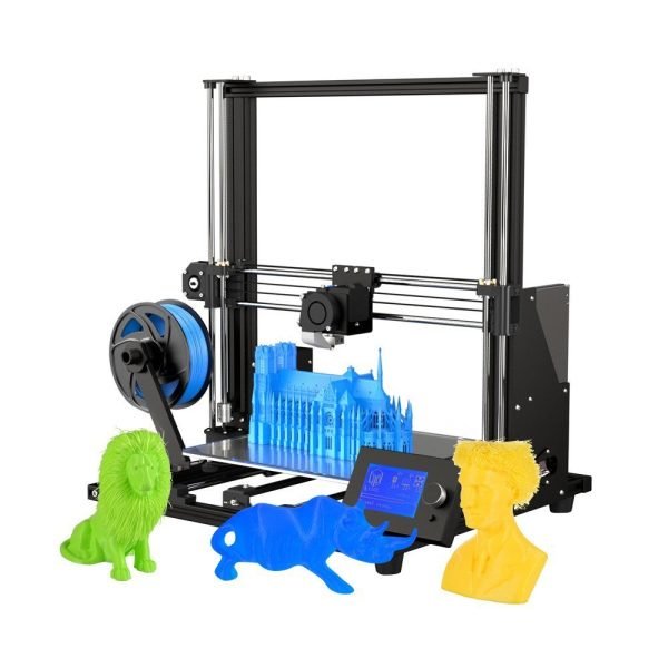 A8 Plus Upgraded High-precision DIY 3D Printer Self-assembly 300*300*350mm Large Print Size Aluminum Alloy Frame Moveable LCD Control Panel Over-current Protection Mainboard
